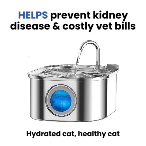 Purrify™ Advanced Automatic Stainless Steel Cat Water Fountain, 108 oz (3.2 L)