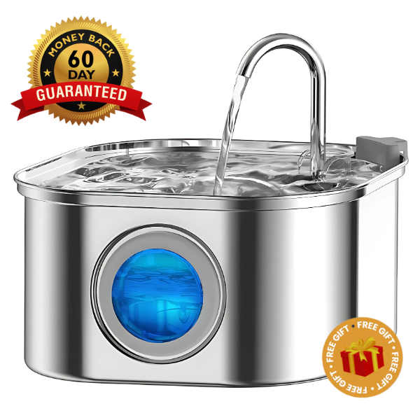 Purrify™ Advanced Automatic Stainless Steel Cat Water Fountain, 108 oz (3.2 L)