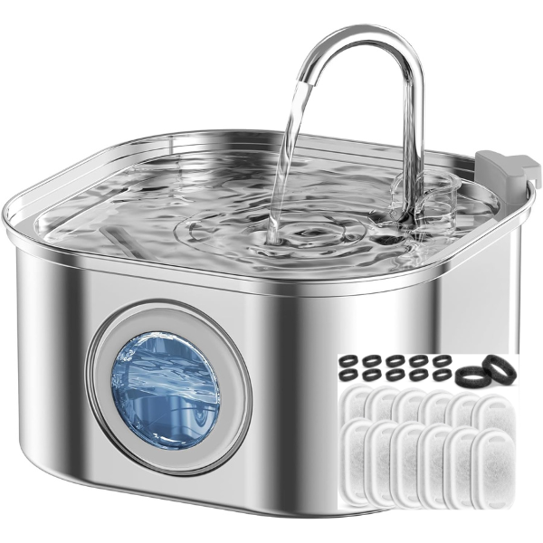 Purrify™ Advanced Automatic Stainless Steel Cat Water Fountain, 108 oz (3.2 L)