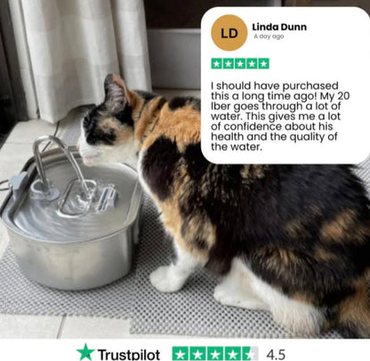 Purrify™ Advanced Automatic Stainless Steel Cat Water Fountain, 108 oz (3.2 L)