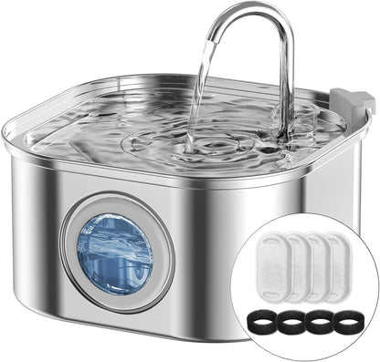 Purrify™ Advanced Automatic Stainless Steel Cat Water Fountain, 108 oz (3.2 L)