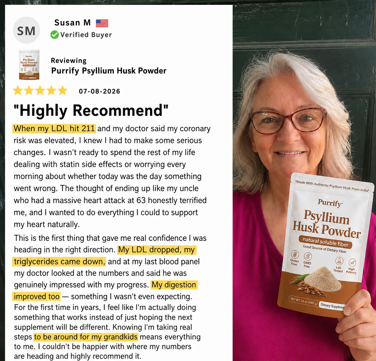 Psyllium Husk Powder – 5000mg Pure Soluble Fiber