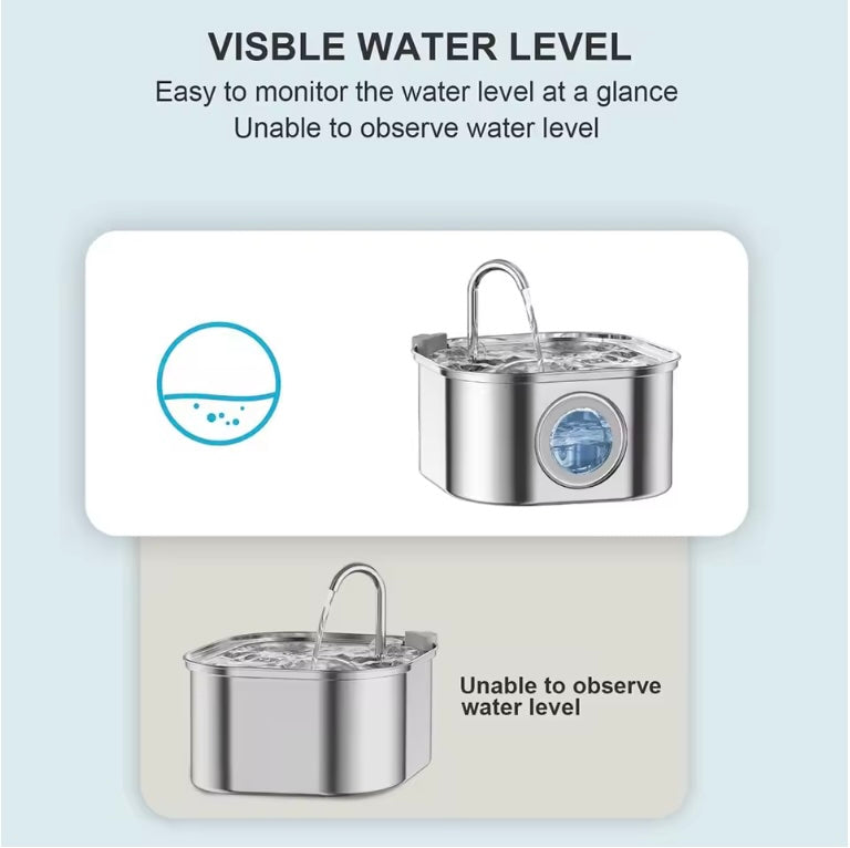 Purrify™ Advanced Automatic Stainless Steel Cat Water Fountain, 108 oz (3.2 L)