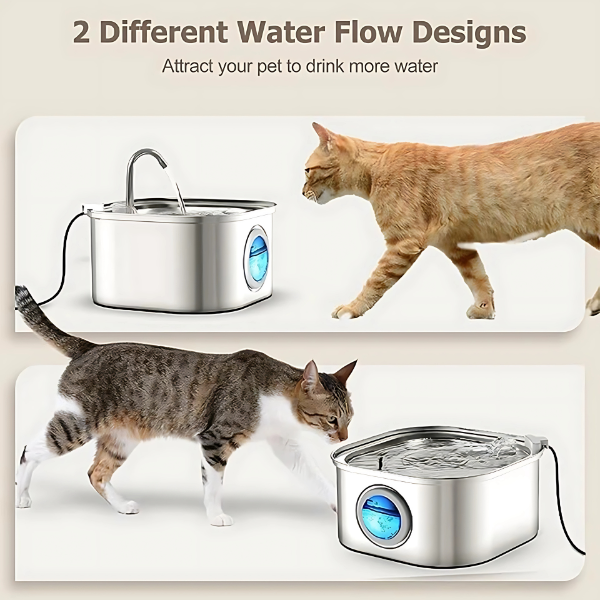 Purrify™ Advanced Automatic Stainless Steel Cat Water Fountain, 108 oz (3.2 L)