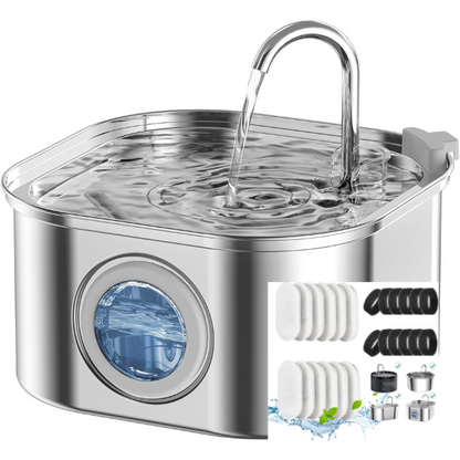 Purrify™ Advanced Automatic Stainless Steel Cat Water Fountain, 108 oz (3.2 L)